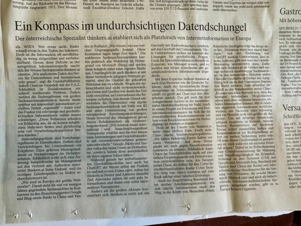 FAZ Artikel Marz 2024 | AI Suchmaschine